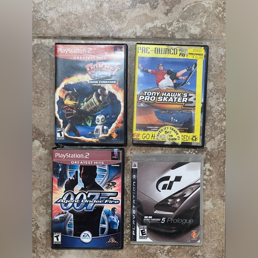 Playstation 2 Game lot Ratchet and Clank Tony Hawk 007 Grand Turismo PS2 Vintage
